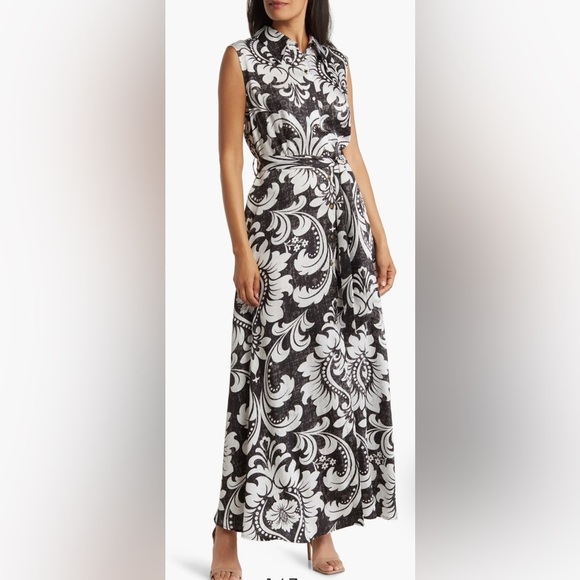 Black and White A-Line Midi Skirt for Cocktail - Picture 1 of 5